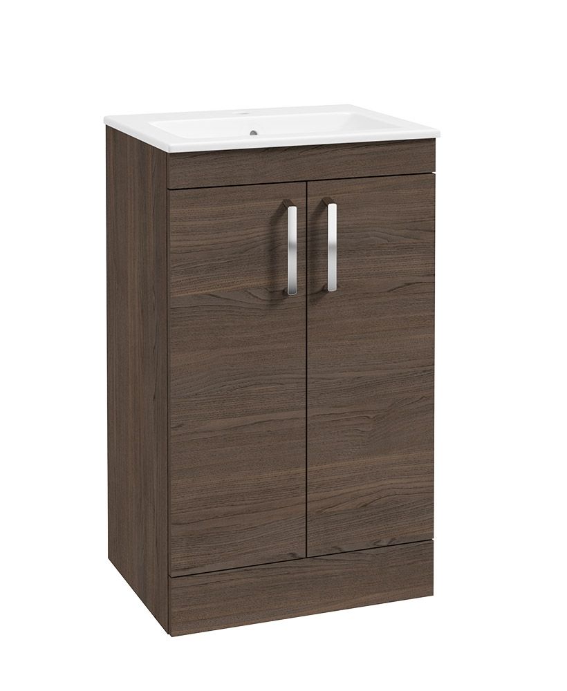 Corta Floorstanding 50Cm Two Door Unit Sable Ash-Chrome Handles