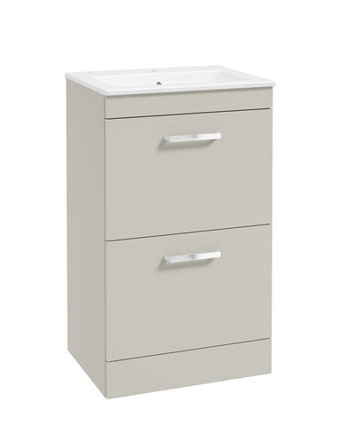 Corta Floorstanding 50Cm Two Drawer Unit Whispering Willow-Chrome Handles