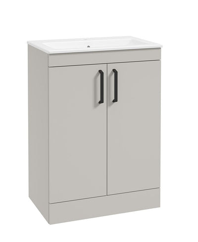 Corta Floorstanding 60Cm Two Door Unit Morning Mist-Black Handles