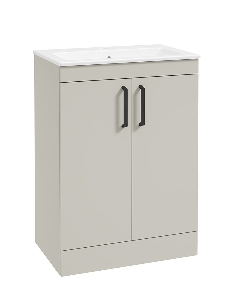 Corta Floorstanding 60Cm Two Door Unit Whispering Willow-Black Handles