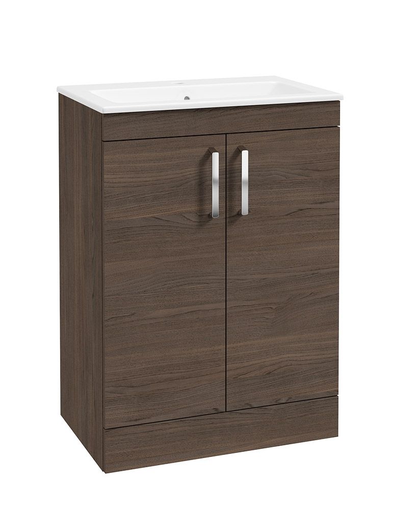 Corta Floorstanding 60Cm Two Door Unit Sable Ash-Chrome Handles