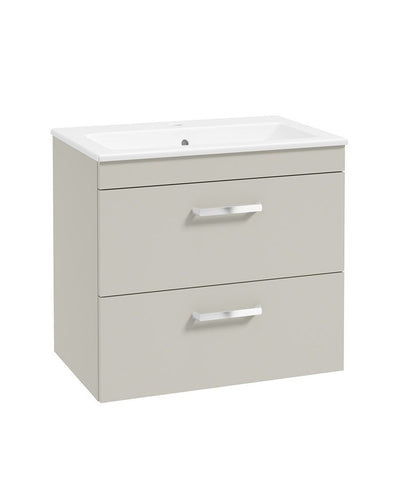 Corta Wall Hung 60Cm Two Drawer Unit Whispering Willow-Chrome Handles