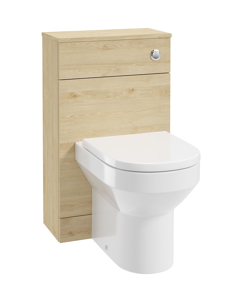 Corta Back To Wall Wc Unit Honey Oak-Chrome Button