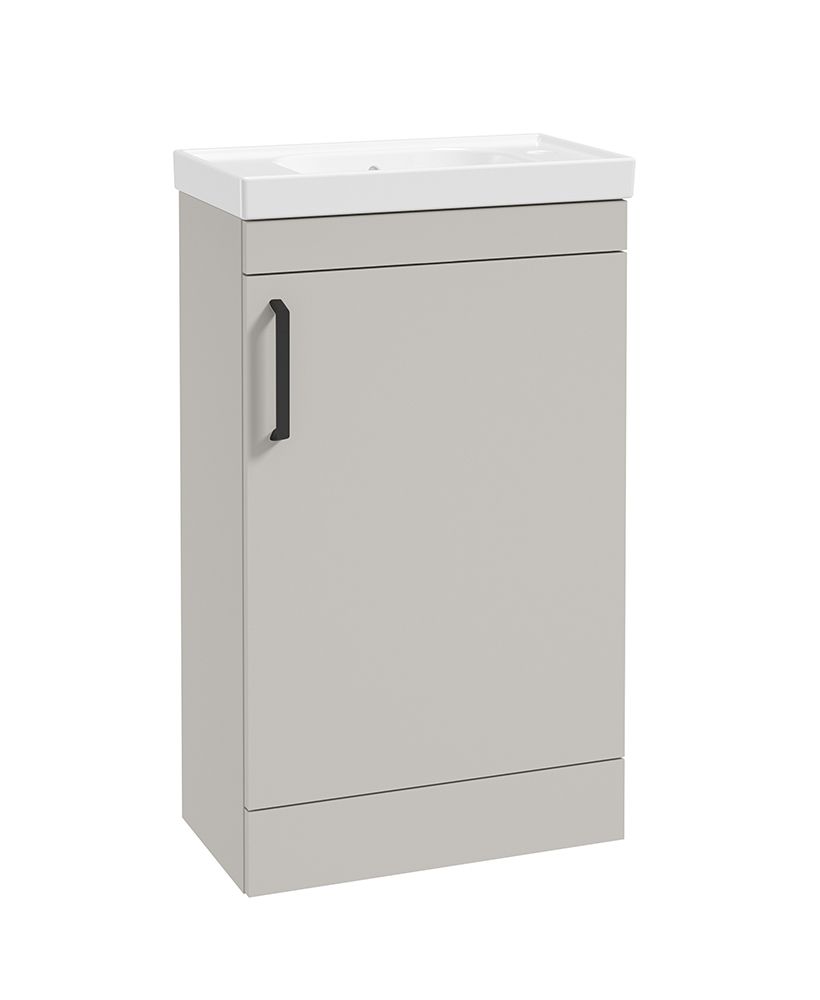 Corta Floorstanding 50Cm Single Door Compact Unit Morning Mist-Black Ha