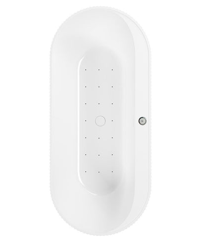 Reed Fluted 1700X750Mm Freestanding Air Jet System Whirlpool Bath White