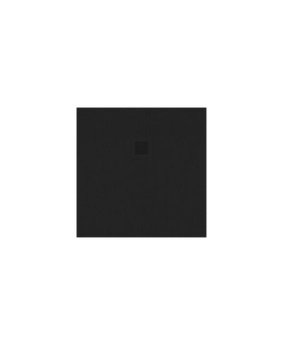 Slate Square 800Mm Shower Tray Black & Waste