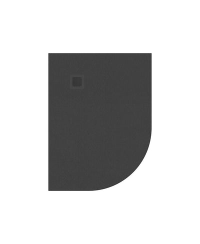 Slate Offset Quadrant 1200X900Mm Shower Tray Left Hand Anthracite & Waste