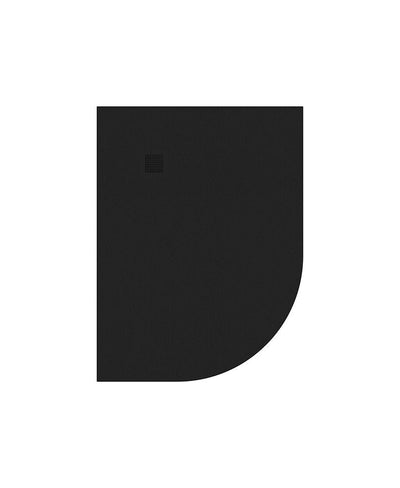 Slate Offset Quadrant 1200X900Mm Shower Tray Left Hand Black & Waste