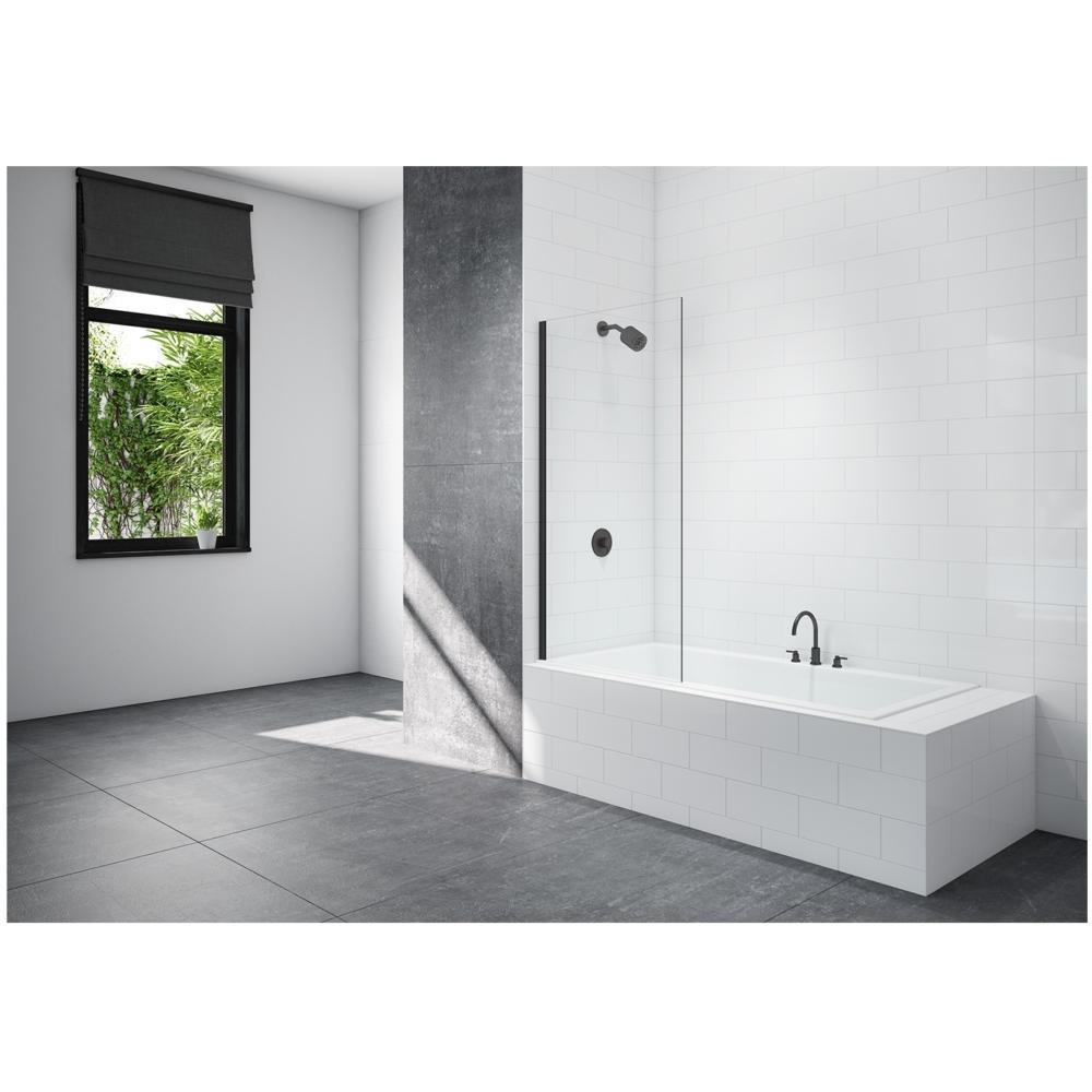 Merlyn Black Fixed Square Bath Screen 800X1500