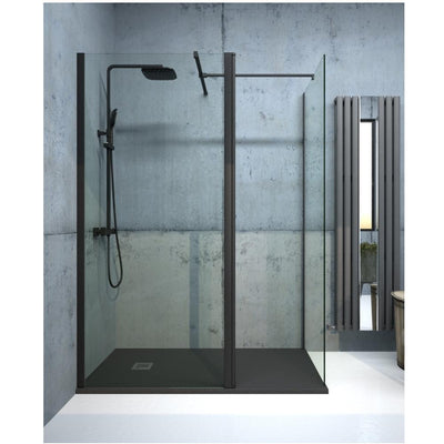 Aspect Wetroom Panel - Matt Black - 800 x 2000mm