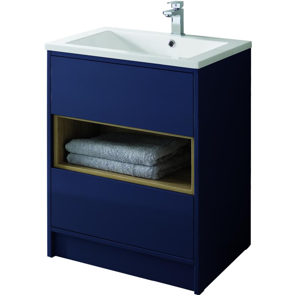 Lucca 600mm Floor Standing Unit Only - Matt Sapphire Blue