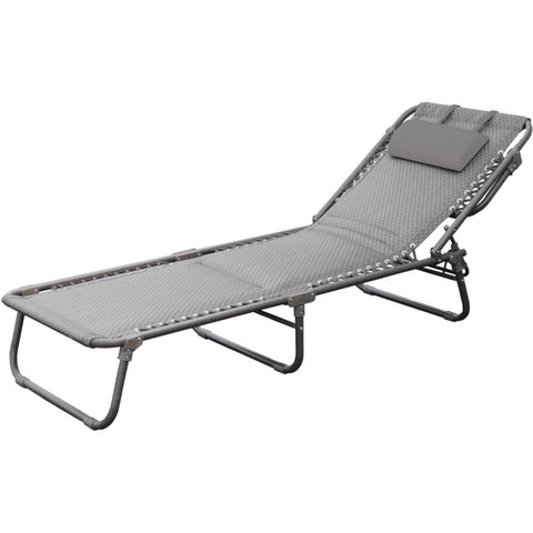 Deluxe Padded Sun Lounger Grey