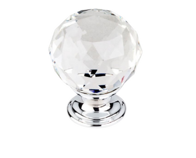 Crystal Knob with Chrome Base 35mm