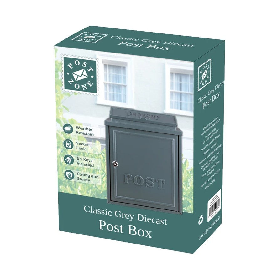 Classic Grey Diecast Postbox