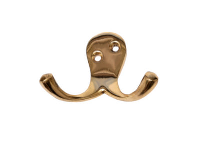 Robe Hook Brass Twin