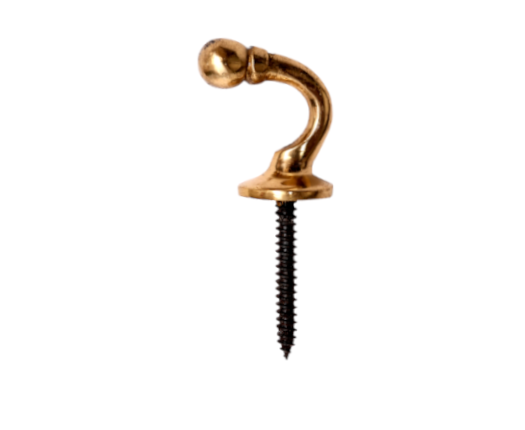 Tie Back Hook Brass Ball End Small