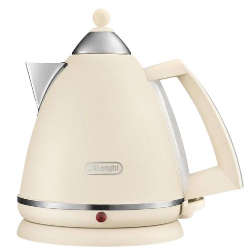 DeLonghi Argento Flora 1.7L Kettle Jasmine Beige – Elegant Stainless Steel Cordless Kettle