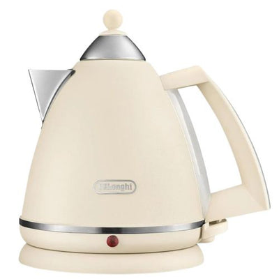 DeLonghi Argento Flora 1.7L Kettle Jasmine Beige – Elegant Stainless Steel Cordless Kettle