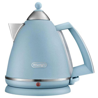 DeLonghi Argento Flora 1.7L Kettle Blue – Stylish Cordless Stainless Steel Rapid Boil Kettle