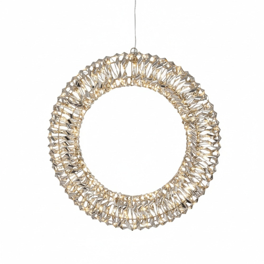 Lumineo Gold Twist Micro LED Wreath with Flashing Effect - 50cm