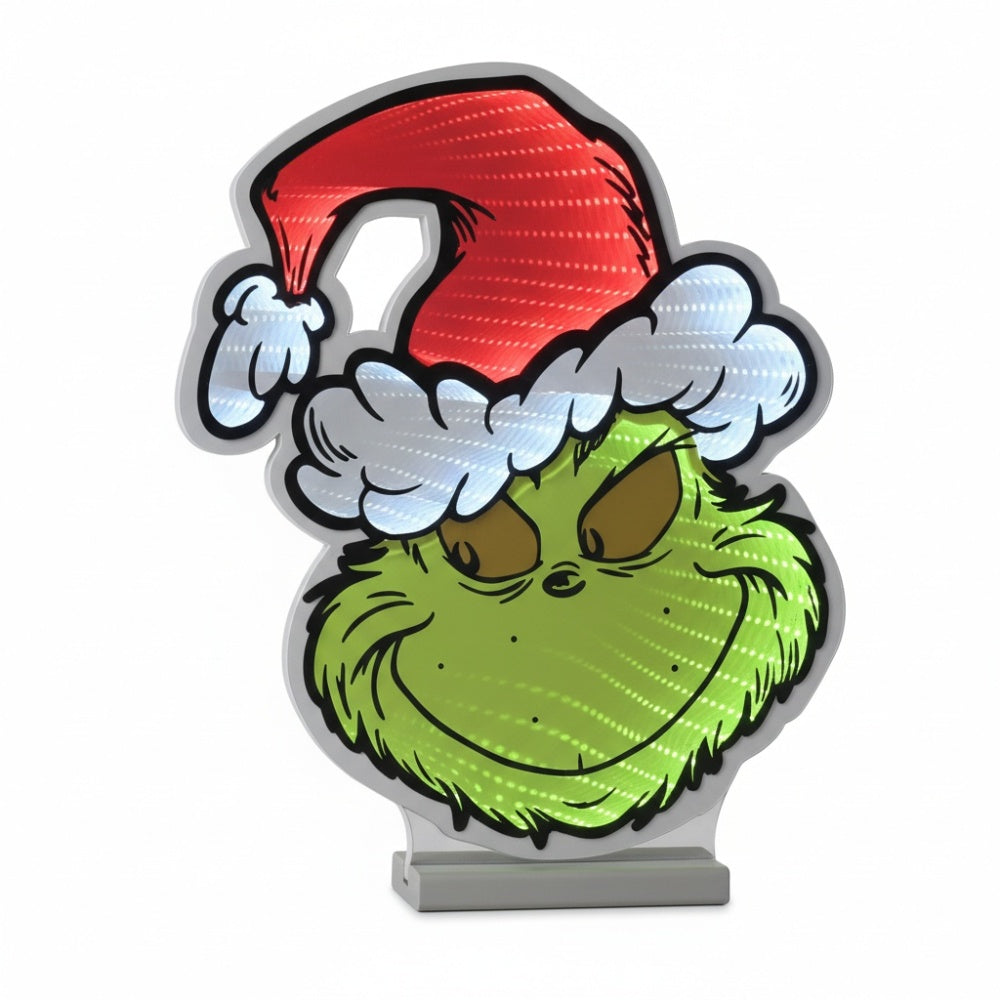Festive 40cm Disney Grinch Infinity Mirror Light