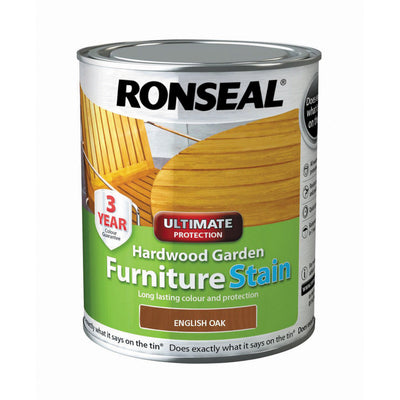 Ronseal Ultimate Protection Hardwood Garden Furniture Stain English Oak 750ml