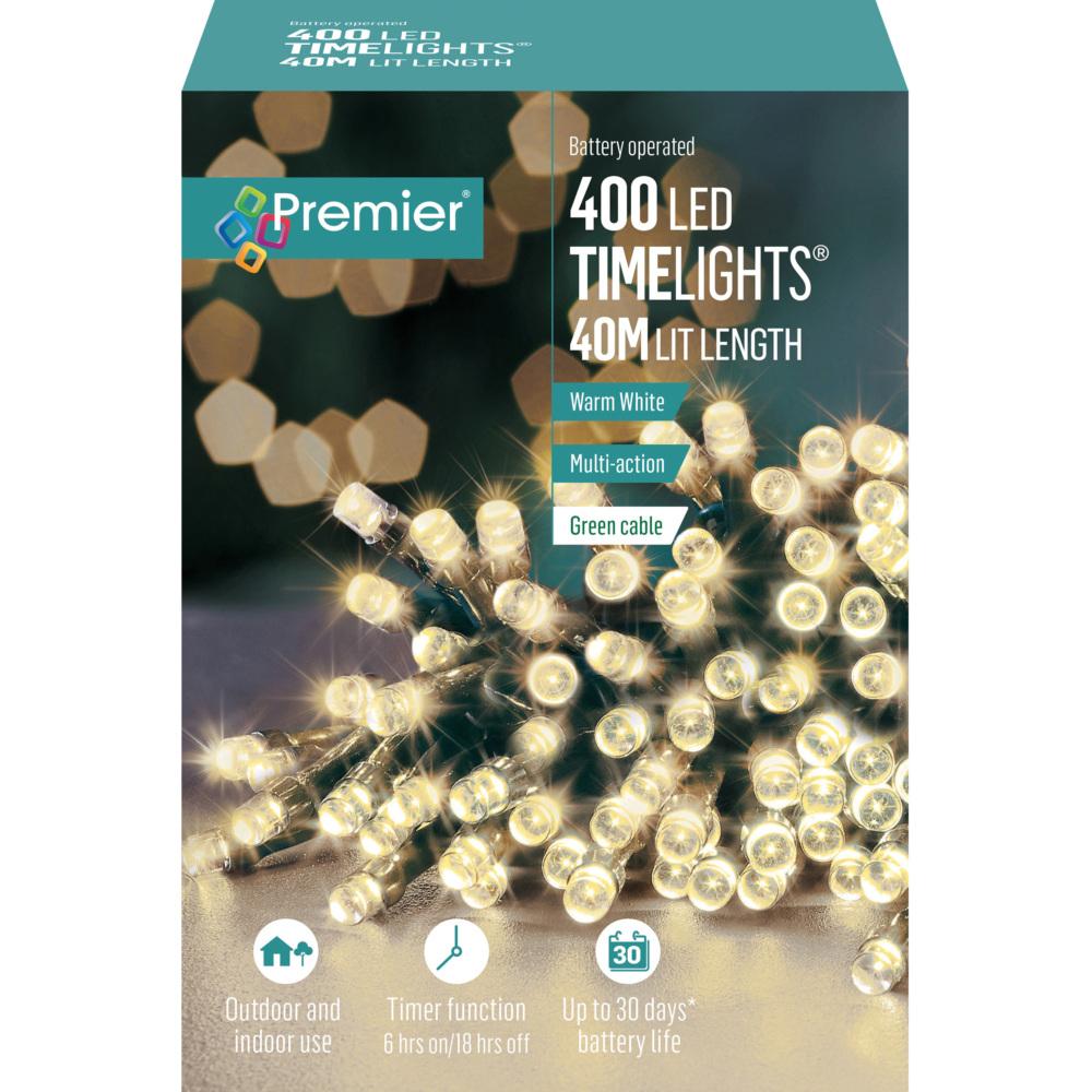 400 LED Battery Operated Timelights - Warm White