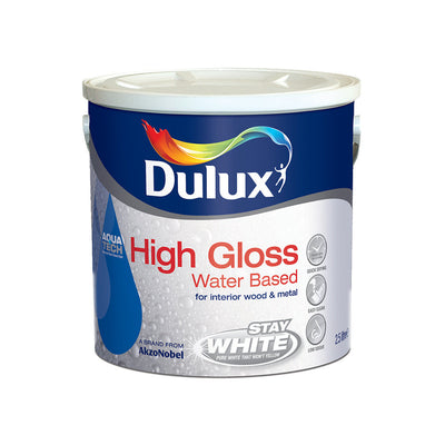 Dulux Water Based High Gloss Pure Brilliant White 2.5L