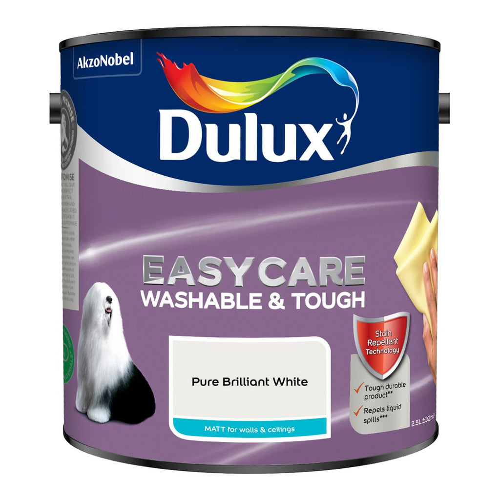 Dulux Easycare Matt Pure Brilliant White 2.5L