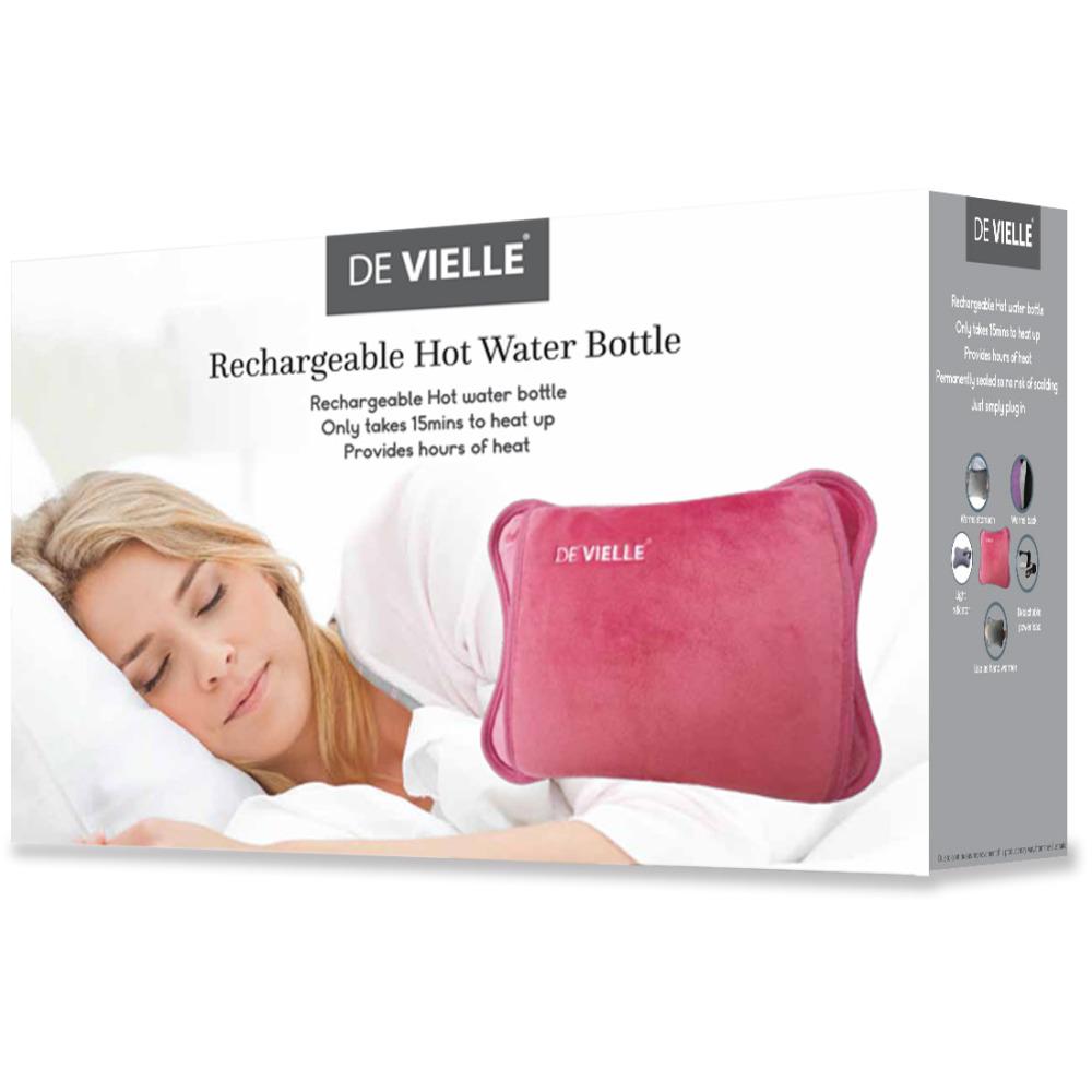 DeVielle Rechargeable Hot Water Bottle Rose Pink