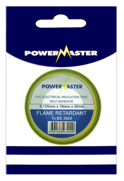 Powermaster 20Mtr Insulating Tape Earth