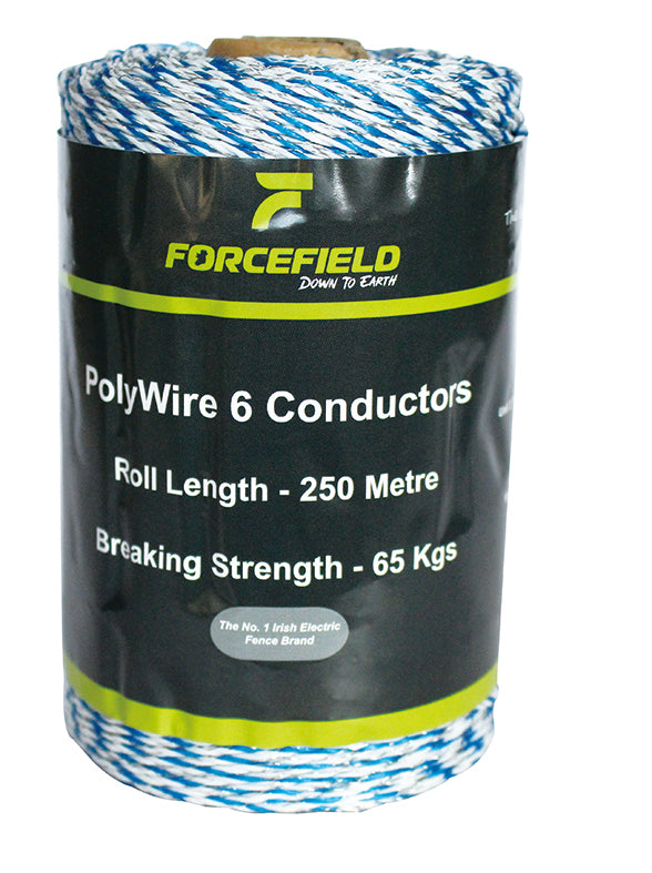 Blue/White 6 Conductor Polywire 250mts