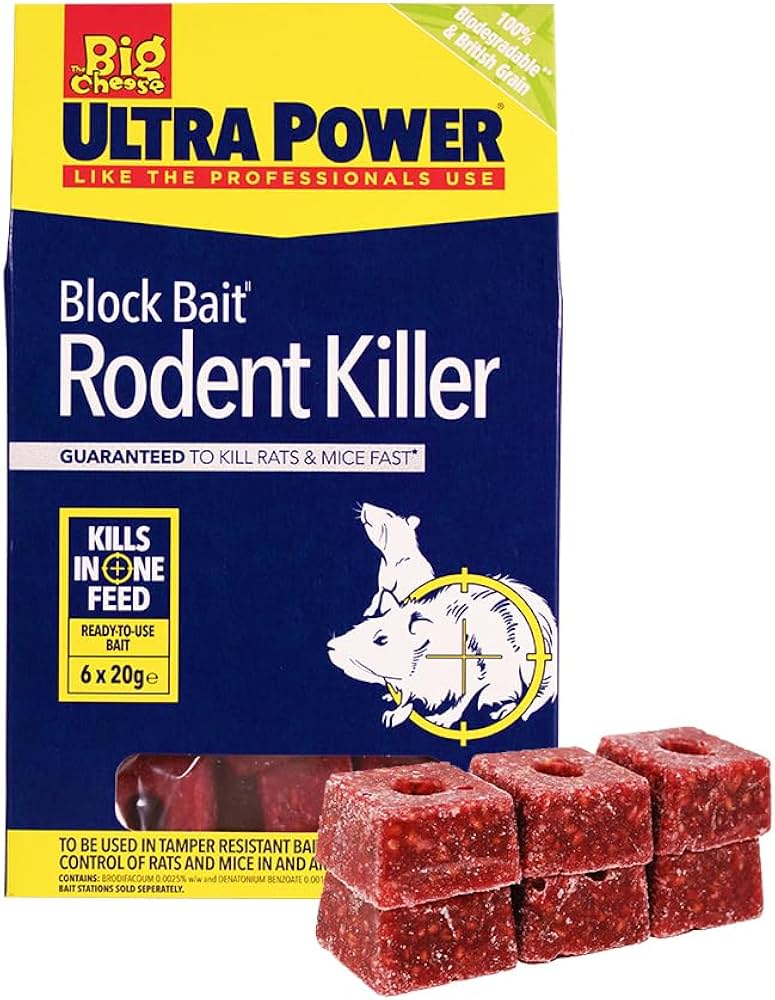 Big Cheese Ultra Power Block Bait Rat Killer Station Refill