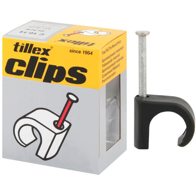 Tillex - Cable Clip Round White 5-7 1.2x20mm (Box100)
