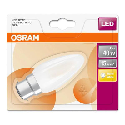6W (40W) Bc Led Frs Candle W/W