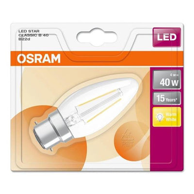4W (40W) B22 Led Candle Clear Filiment W/W