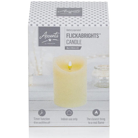 192180 13X9CM FLICKABRIGHT CANDLE-CREAM