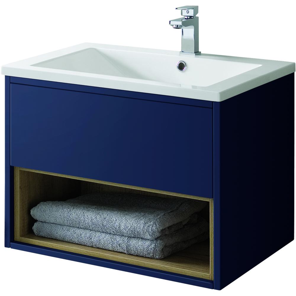 Lucca 600mm Wall Hung Unit Only - Matt Sapphire Blue