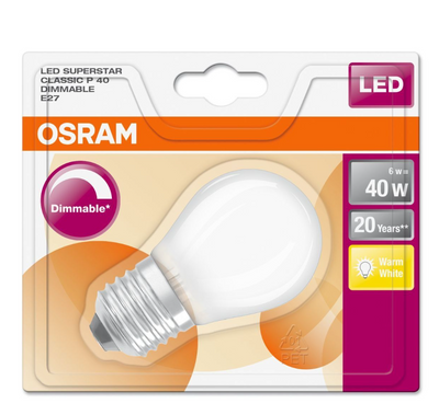 6W (40W) E27 Led Golf Ball Frosted Fili W/W