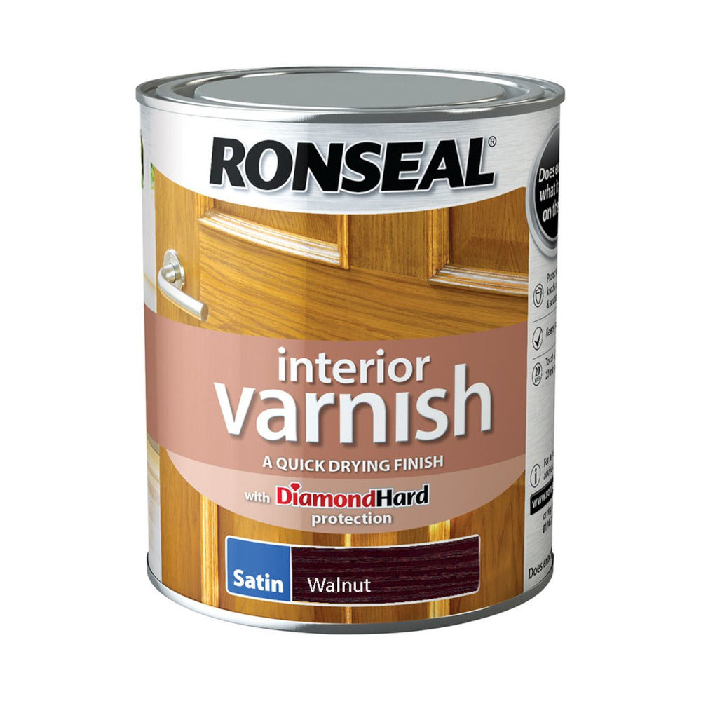 Ronseal Interior Varnish Walnut Satin 750ml