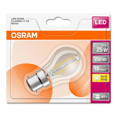 2.1W (25W) B22 Led Golf Ball Clear Fili W/W