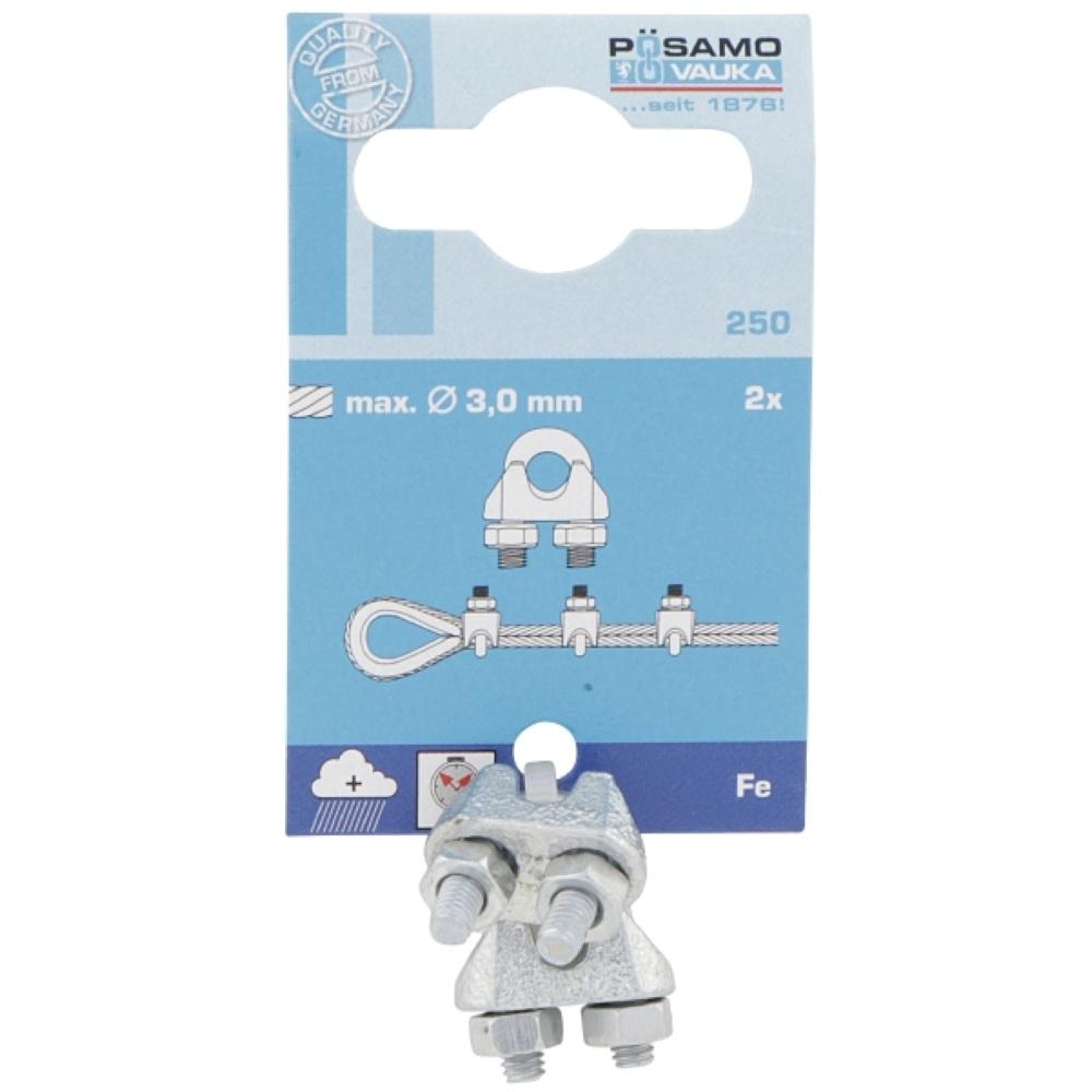 Posamo Wire Rope Clip 10mm Zinc Plated Pack2
