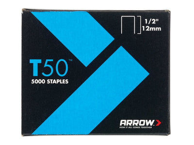 T50 Staples 12mm (1/2in) (Pack 5000, 4 x 1250)