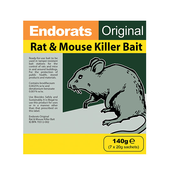 Endorats Original Rat & Mouse Killer Bait 140g