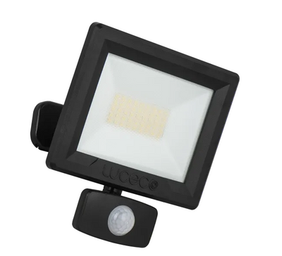 Essence LED Floodlight 30W Black 4000k C/W PIR
