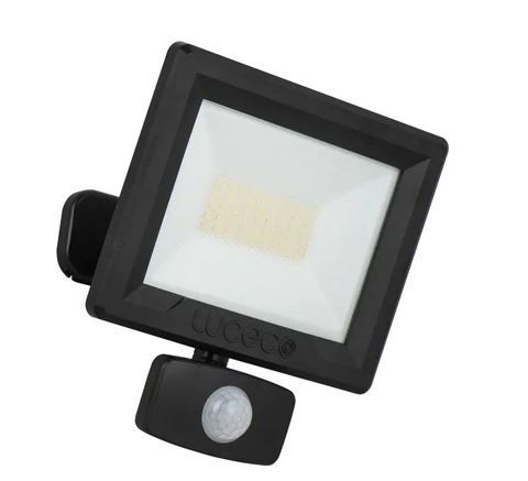 Essence LED Floodlight 30W Black 4000k C/W PIR