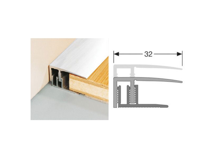 Premium 2-Part Profile Silver End Profile 12-17Mm X 2000Mm (560)