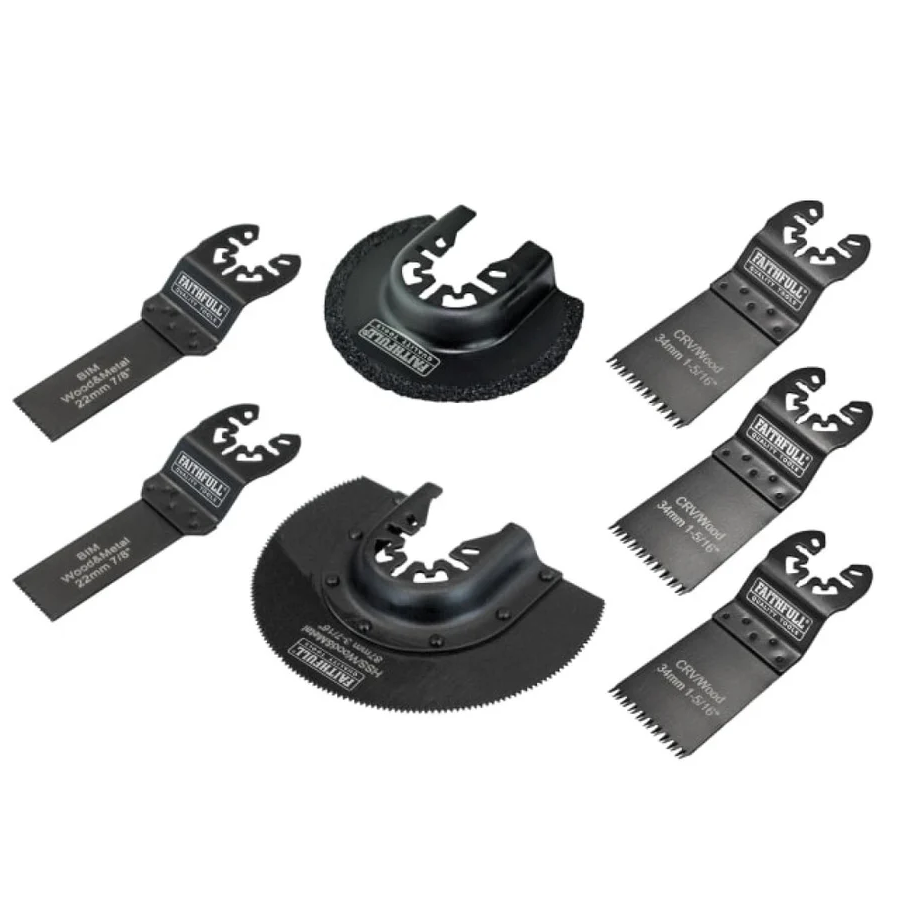Faithfull Multi-Function Tool Blade Set 7 Piece