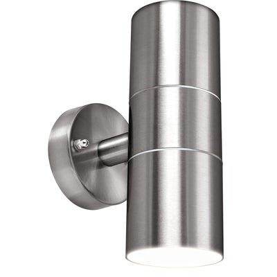 Luceco IP44 GU10 Up/Down Wall Light - Stainless Steel