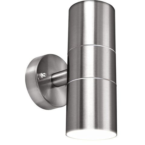 Luceco IP44 GU10 Up/Down Wall Light - Stainless Steel